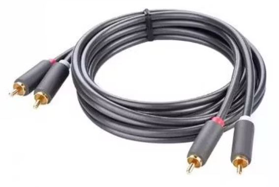Кабель аудио UGREEN AV104 2*RCA Male to 2*RCA Male Cable, длина: 1м, цвет: черный