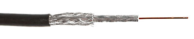 Кабель коаксиальный RG 6 Hyperline COAX-RG6-100 (100 м) RG-6, 75 Ом (ТВ, SAT, CATV), жила - 18 AWG (1.02 mm, омедненная сталь), PVC, черный