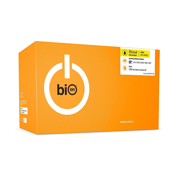 Картридж BION BCR-Q6002A Q6002A для HP Color LaserJet 2600/1600/2605N (2000 стр.), Желтый