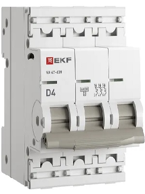 Автоматический выключатель EKF M636304D 3P 4А (D) 6кА ВА 47-63N PROxima