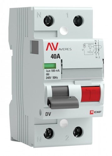 УЗО EKF rccb-2-40-100-a-av DV 2P 40А/100мА (A) AVERES
