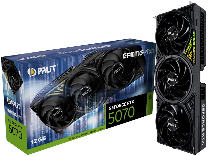 Видеокарта PCI-E Palit GeForce RTX 5070 GAMINGPRO (NE75070019K9-GB2050A) 12GB GDDR7 192bit 5nm 2512/28000MHz HDMI 3*DP