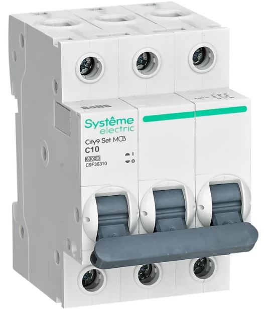 Автоматический выключатель Systeme Electric C9F36310 City9 Set С 10А 3P 6kA 400В