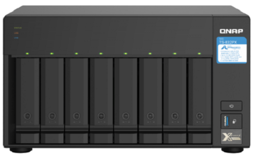  Сетевое хранилище QNAP TS-832PX-4G Сетевой RAID-накопитель, 8 отсеков 3,5/2,5, 2 порта 2,5 GbE BASE-T, 2 порта 10 GbE SFP+. ARM Cortex-A57 Annapurna
