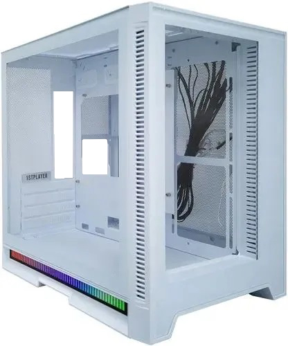 Корпус mATX 1STPLAYER STEAM PUNK SP6 SP6-G-WH белый, без БП, боковая панель из закаленного стекла, 2*USB 3.0, audio