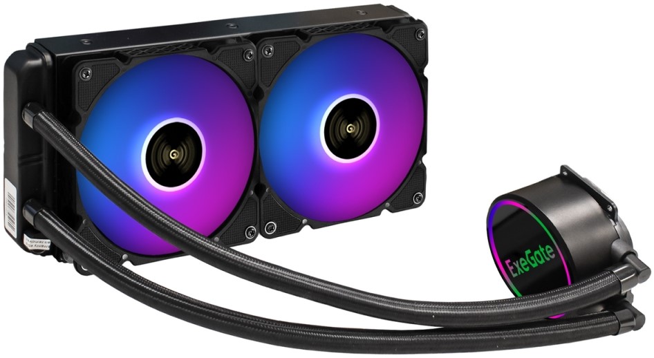  Комплект Exegate BlackWater-240V2.PWM.RGB EX293457RUS водяного охлаждения LGA 2066/2011/1366/115x/1200/1700/AM4/FM1/FM2/+/AM2/+/AM3/+ (Al, 120mm fan,