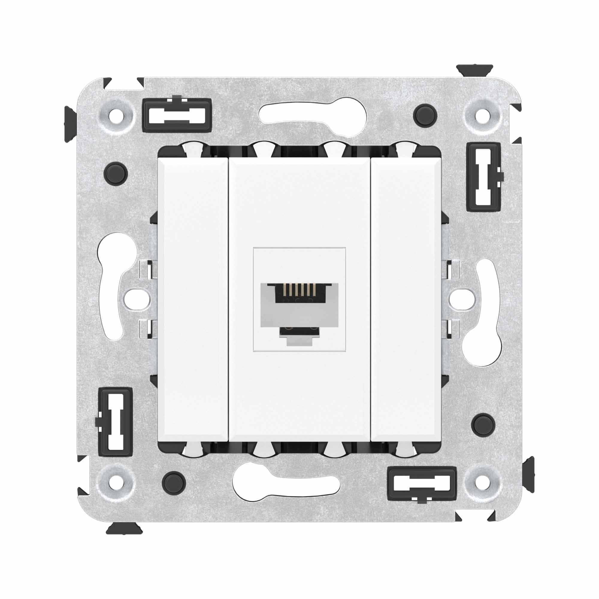 Телефонная розетка DKC 4400613 RJ-12 без шторки в стену одинарная, Белое облако, Avanti