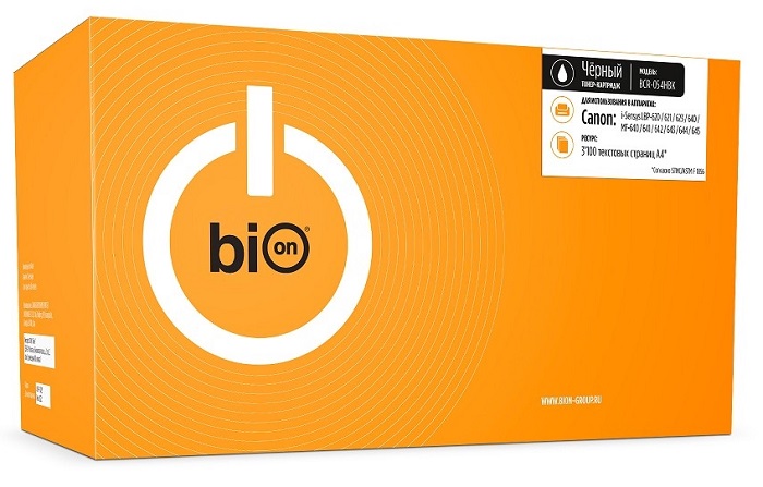 Картридж BION BCR-054HBK 054HBK для Canon i-Sensys LBP-620/621/623/640/MF-640/641/642/643/644/645 (3100 стр.), Черный