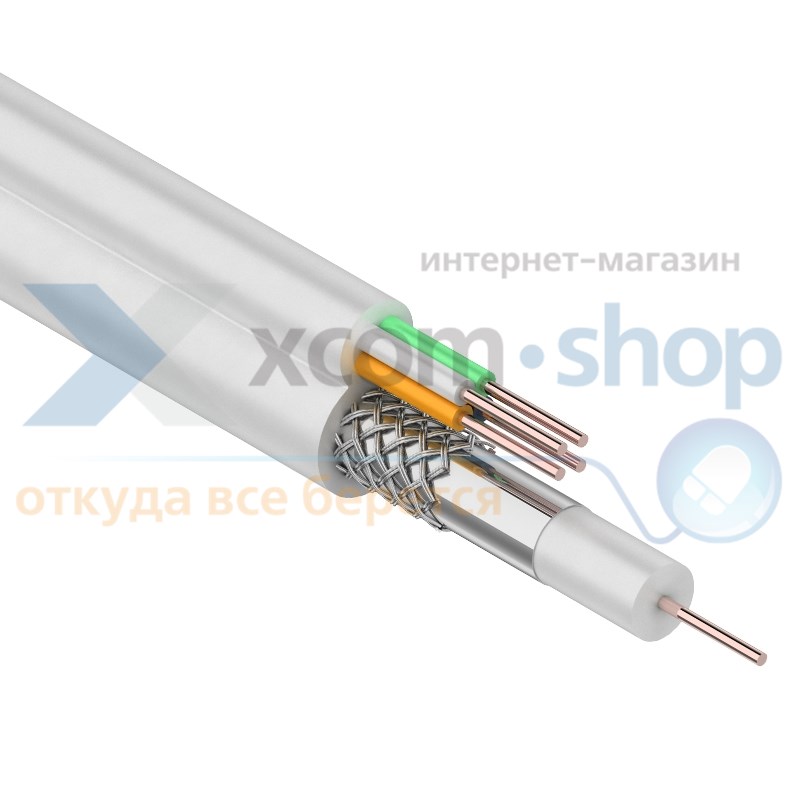 Кабель Rexant ККСВ-В + 4х0.5мм., 100м., белый 01-4021