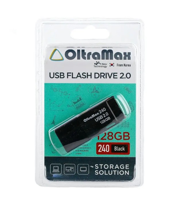   Xcom-Shop Накопитель USB 2.0 128GB OltraMax OM-128GB-240-Black 240 чёрный