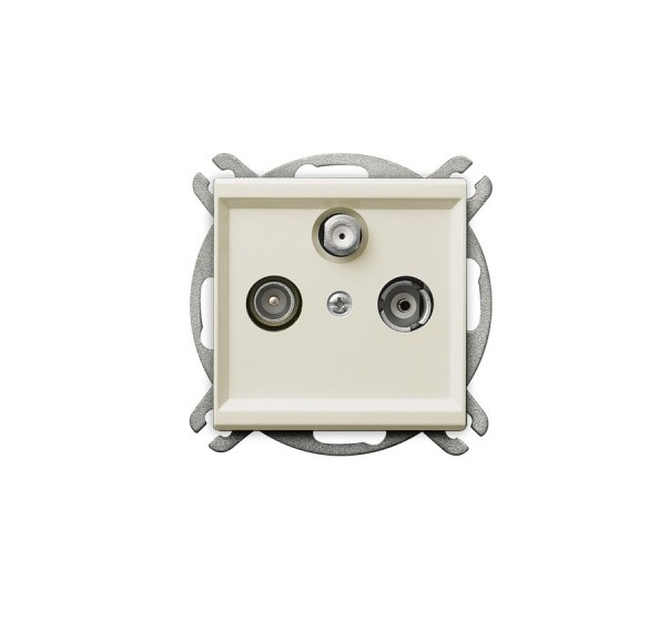 Розетка Ospel GPA-RS/m/27 RTV-SAT, оконечная, экрю