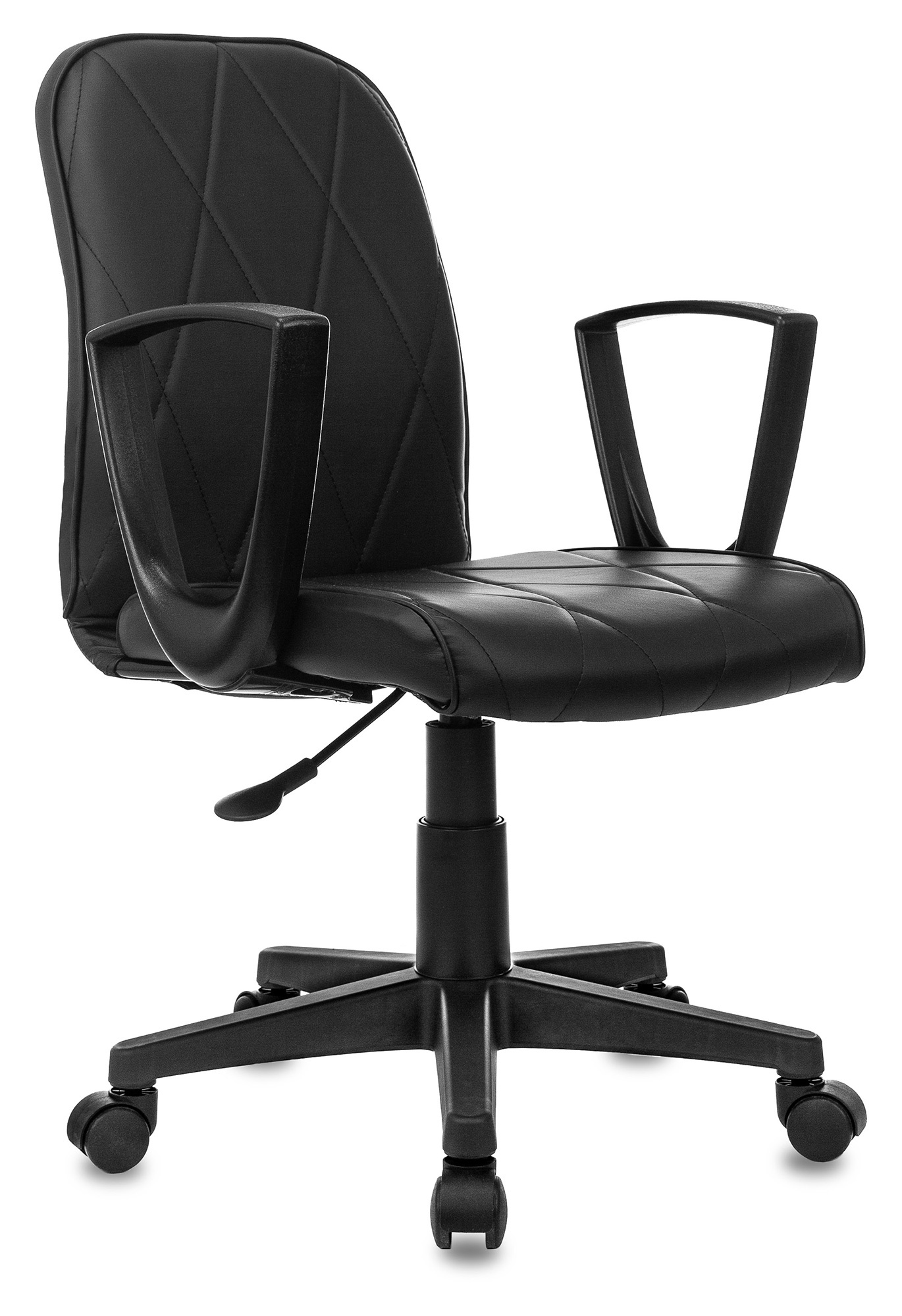 Кресло офисное Бюрократ CH-327/BLACK-PU черное эко.кожа крестов. пластик черный