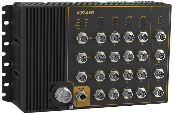 Коммутатор управляемый Kyland Aquam8620 302242791 Layer 3 managed, 4*10/100/1000M Base-T(X) pushpull M12 connector ports, 16*10/100M Base-TX pushpull