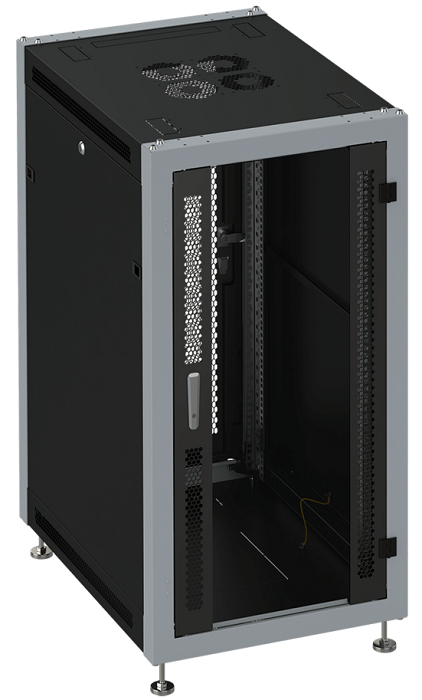 Шкаф напольный 19, 15U SYSMATRIX SL 6615.913 600x600x800mm (ШхГхВ) передняя дверь стеклянная, задняя дверь перфорированная, поворотная ручка с замком