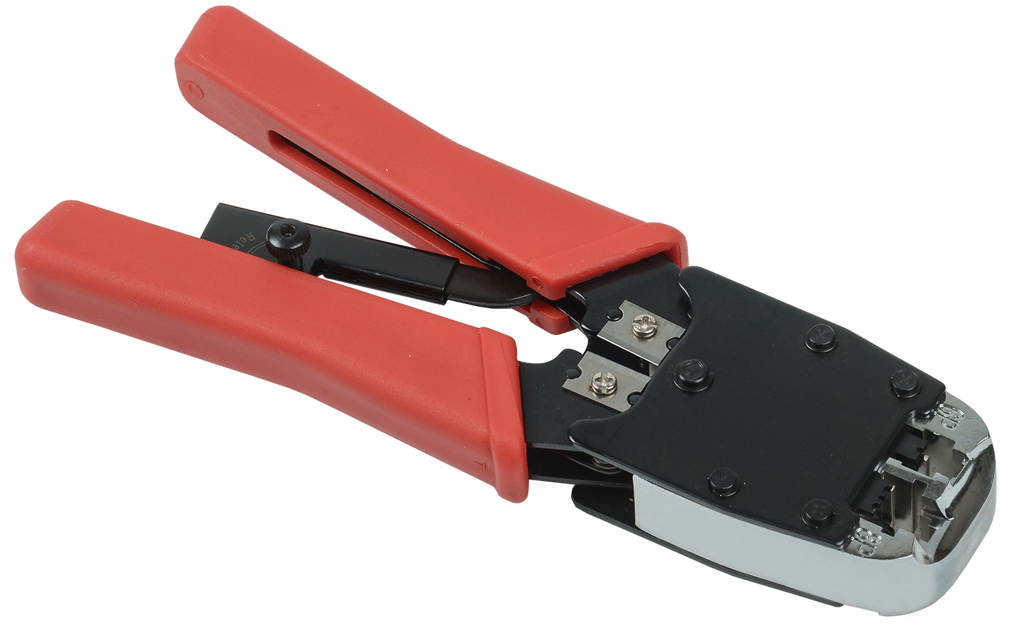 Устройство обжимное ITK TM1-B11V для RJ45, RJ12, RJ11 с храповым мех. и вертикальным положением обжима, сине-оранжевый