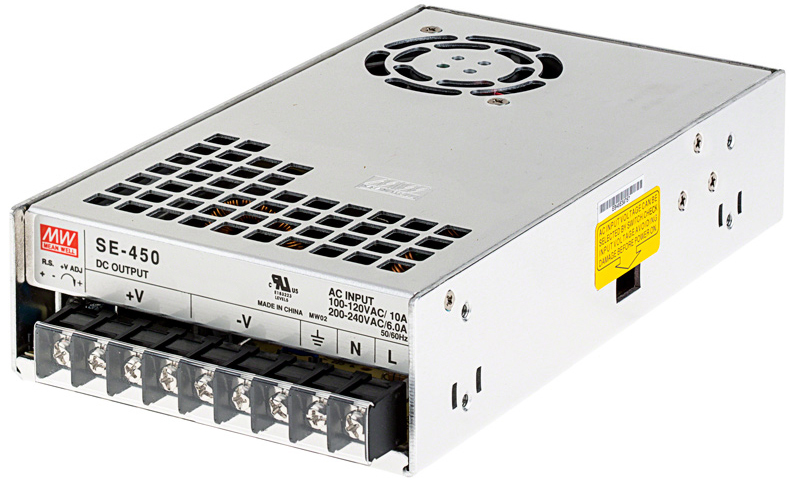 Преобразователь AC-DC сетевой Mean Well SE-450-24 вых: 450 Вт; Выход: 24 В; U1: 24 В; Стабилизация: напряжение; Вход: 110/220В ручной; Конструктив: в