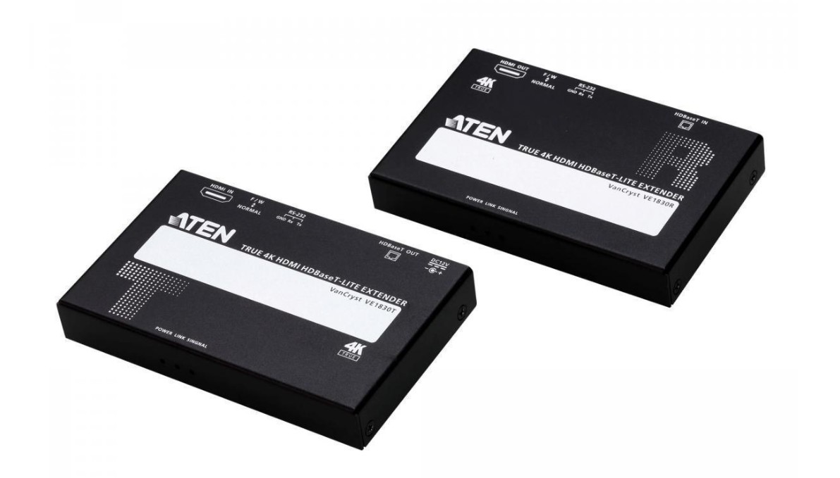   Xcom-Shop Удлинитель Aten VE1830-AT-G HDMI+RS232, 70 м., 1xUTP, макс.разр.4096x2160 60Hz 4:2:0 35м Cat5e/6;3840x2160 60Hz 4:4:4 35м Cat5e/6;1080p 70м Cat 6a/60м