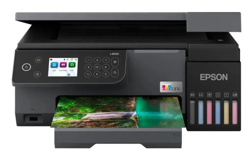 МФУ струйное цветное Epson EcoTank L8100 C11CK94402 A4, печ. до 8 стр/мин., 5760x1440 dpi (печ.), 1200x4800dpi (скан.), USB, Wi-Fi