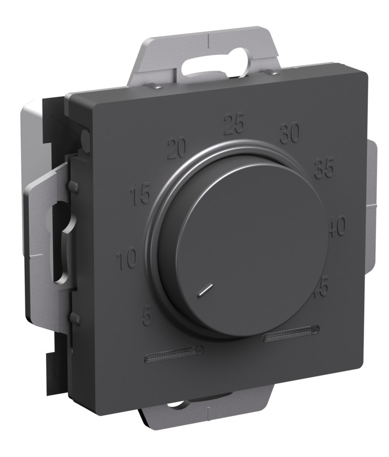 Термостат Systeme Electric ATN001435 AtlasDesign электронный для теплого пола с датчиком, 10A, механизм, Базальт