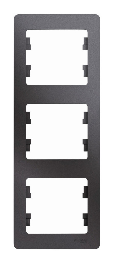 Рамка Schneider Electric GSL001307 Glossa Графит 3-ая, вертикальная