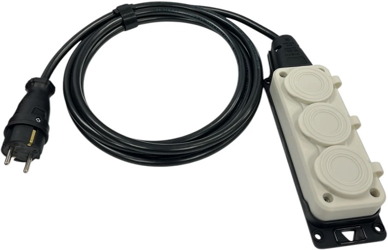 Удлинитель силовой iTOK i-CONNECT-PLUS-SU-KG-315-3-54-3-WHITE тип SU серии iCONNECT PLUS с заземлением КГтп-ХЛ 3х1,5 мм 3 гнезда IP54 ГОСТ цвет белый