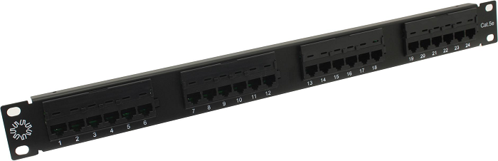 Патч-панель 19, 24xRJ45, UTP, Кат. 5е 5bites PPU55-01 KRONE,110,DUAL IDC,1U