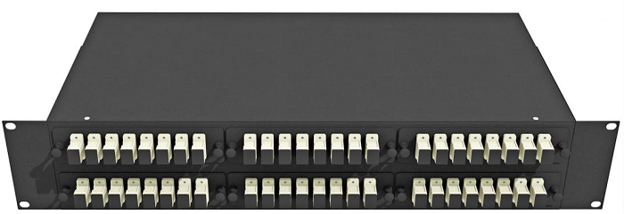 Кросс оптический стоечный TopLAN КРС-Top-2U-48SC/U-OM2-BK 19, 48 SC/UPC адаптеров, многомодовый (50/125), 2U, черный, укомплектованный