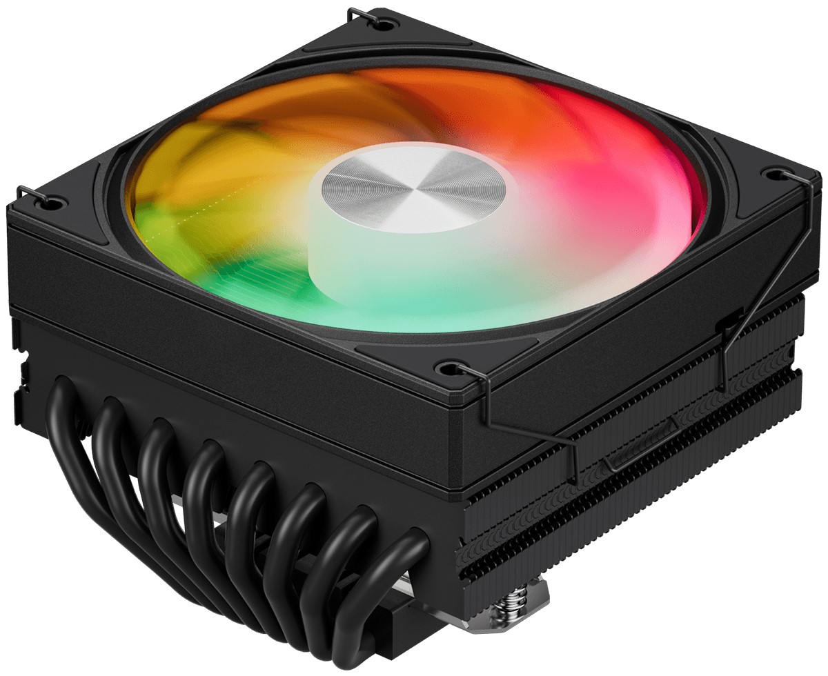 Кулер upHere H85KC8 LGA115x/1121/1200/1356/1366/1700/AM2/AM3/AM4/AM5/AM3+/AM2+/FM2/FM1 (TDP 200W, 8HPx6mm, top flow, 120mm ARGB fan, 600-1650rpm, 68.2