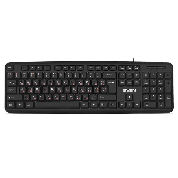 МФУ SV-018399 Клавиатура SVEN KB-S230 чёрная (104кл, каб. 2м)