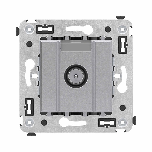 Розетка DKC 4404523 TV оконечная в стену, Закаленная сталь, Avanti