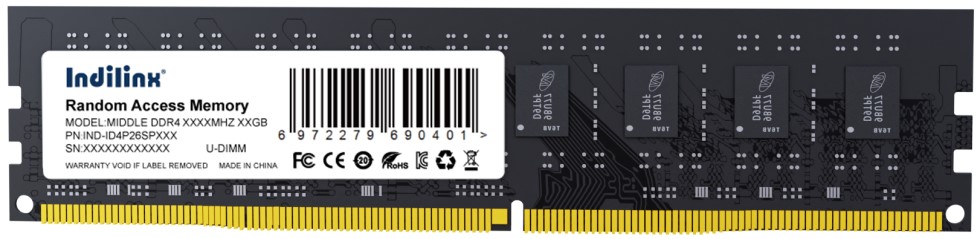 Модуль памяти DDR4 8GB INDILINX IND-ID4P26SP08X PC4-21300 2666MHz