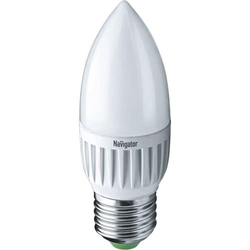 Лампа светодиодная Navigator NLL-P-C37-5-230-2.7K-E27-FR 5Вт, 176-264В, 2700К, 375лм, Е27, 37х100мм, свеча, матовая (94481)