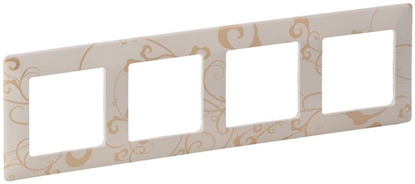 Рамка Legrand 754114 Valena LIFE, 4-ая, ампир бежевая
