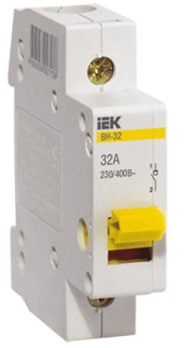 Выключатель нагрузки IEK MNV10-1-032 (мини-рубильник) ВН-32 1P 32А