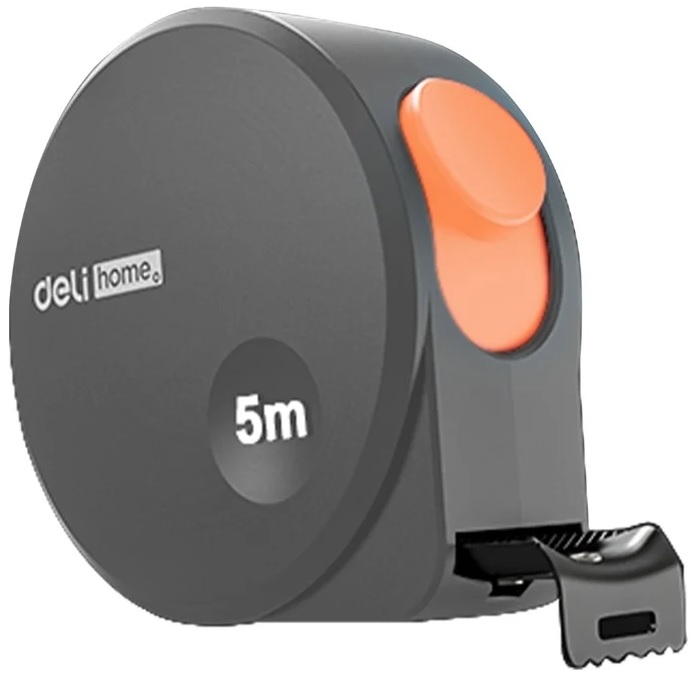 Рулетка Deli HT8519C Home Series Gray 5м х 19мм, эксклюзивный дизайн, корпус - высококачественный софттач пластик