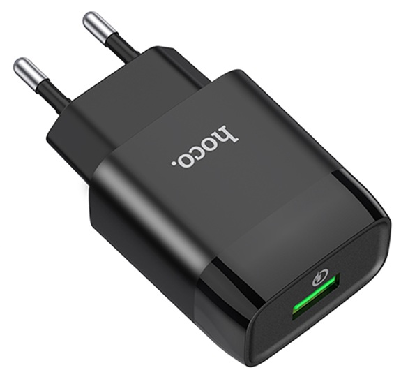 Зарядное устройство сетевое Hoco C72Q Glorious УТ000024175 с кабелем, Micro-USB, USB, 18W, QC3.0, черное