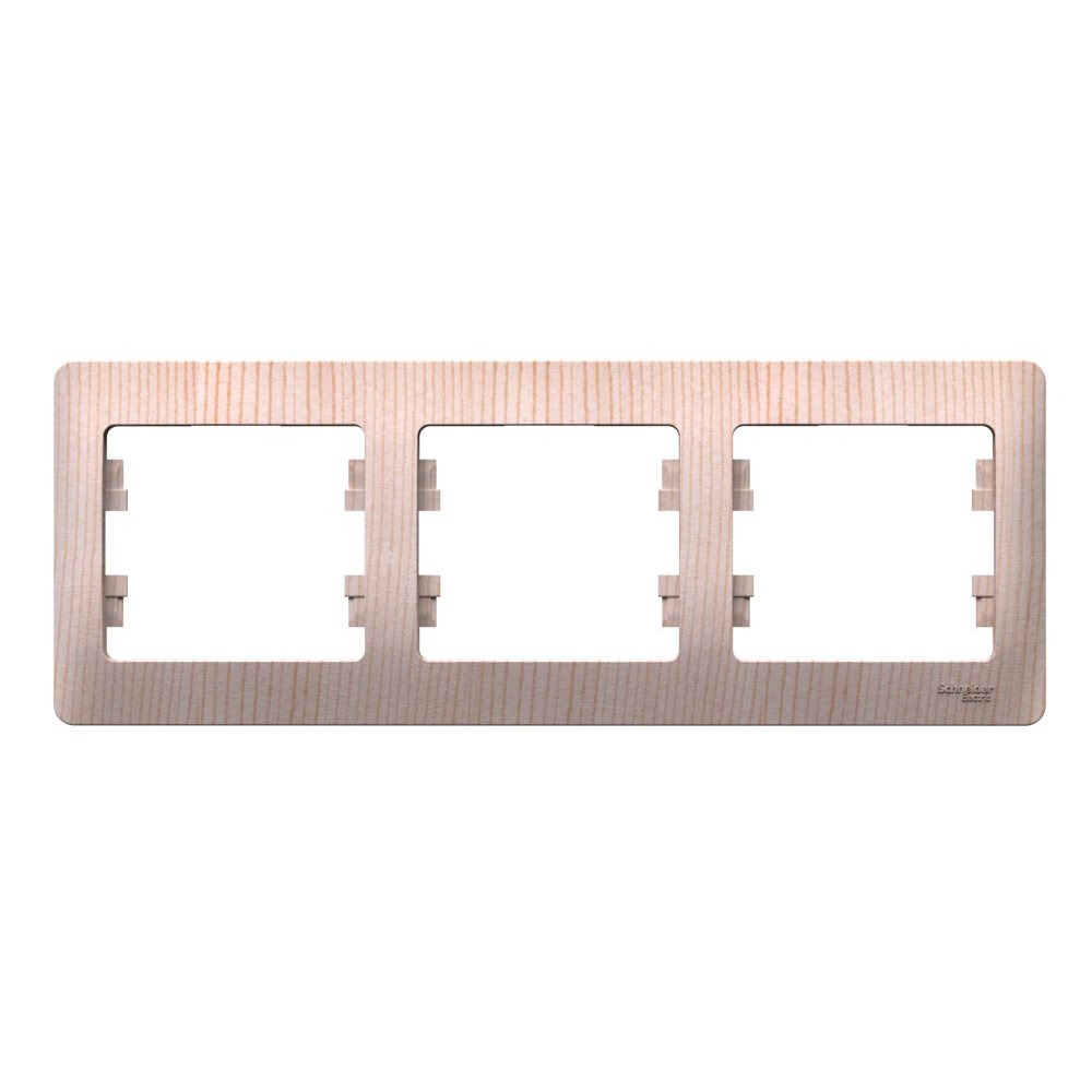 Рамка тройная Systeme Electric GSL001503 Glossa горизонтальная, сосна