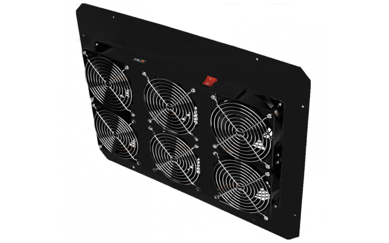 Вентиляторный блок TLK TLK-FAN6-BK для напольных шкафов серий TFR, TFL, TFE, 6 вентиляторов, без шнура питания, черный