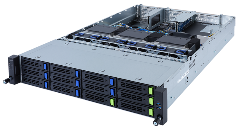 Серверная платформа 2U GIGABYTE R282-G30 (2*LGA4189, C621A, 32*DDR4 (3200), 12*3.5/2.5 SAS/SATA (4*NVME Gen4), 5*PCIE, 2*Glan, Mlan, 2*2400W