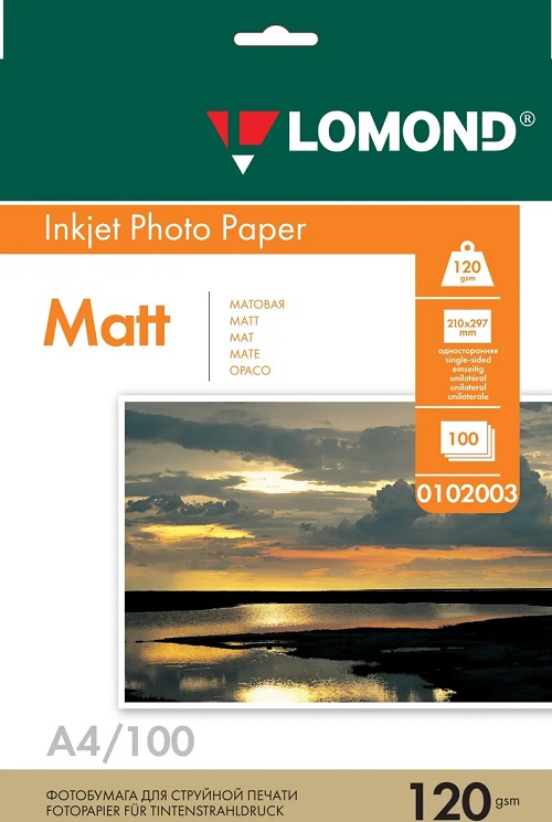 Бумага Lomond 0102003 A4 матовая, 120г/м2, 100 листов