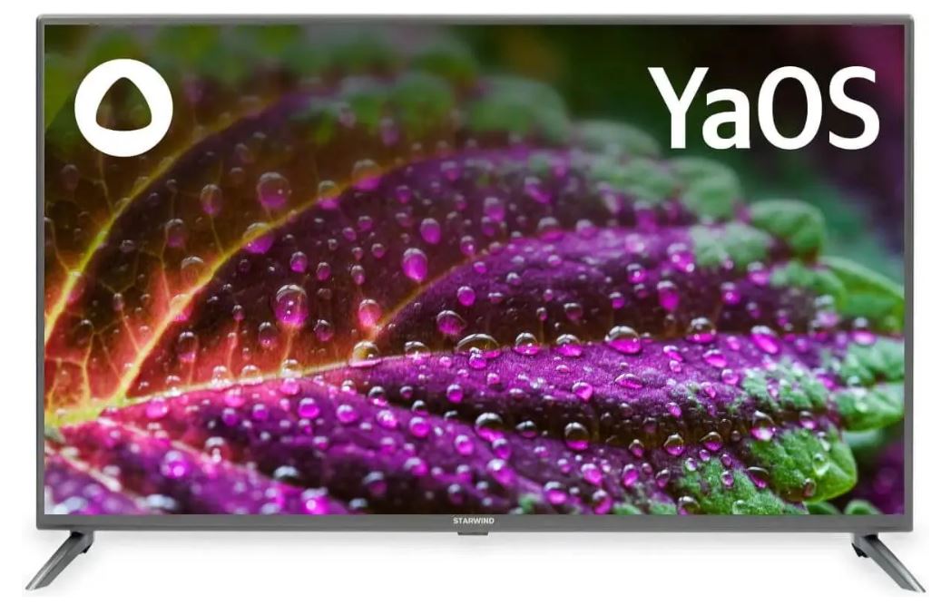 Телевизор StarWind SW-LED43UG400 LED 43 Яндекс.ТВ стальной 4K Ultra HD 60Hz DVB-T DVB-T2 DVB-C DVB-S DVB-S2 USB WiFi Smart TV