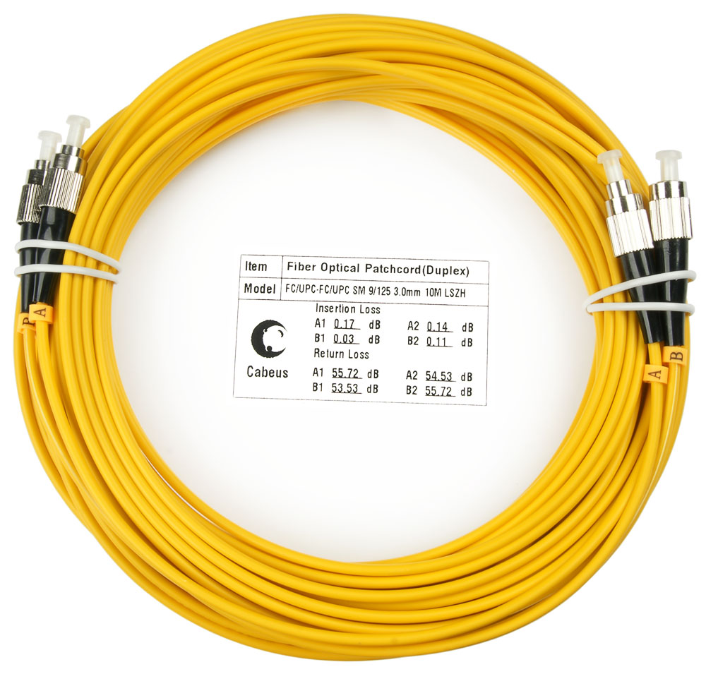 Кабель патч-корд волоконно-оптический Cabeus FOP(d)-9-FC-FC-25m duplex FC-FC 9/125 sm 25м LSZH