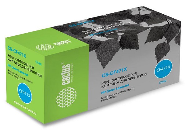 Картридж Cactus CS-CF471X голубой (23000стр.) для HP Color LJ Enterprise Flow M681dh/M681f/M681z/M682z