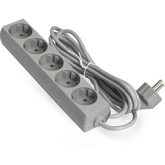 Удлинитель Exegate ECE-5-3G EX285823RUS 5 евророзетки с заземлением, 3м, серый