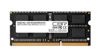Оперативная память SODIMM DDR4 Модуль памяти SODIMM DDR4 16GB CBR CD4-SS16G26M19-01 PC4-21300, 2666MHz, CL19, 1.2V