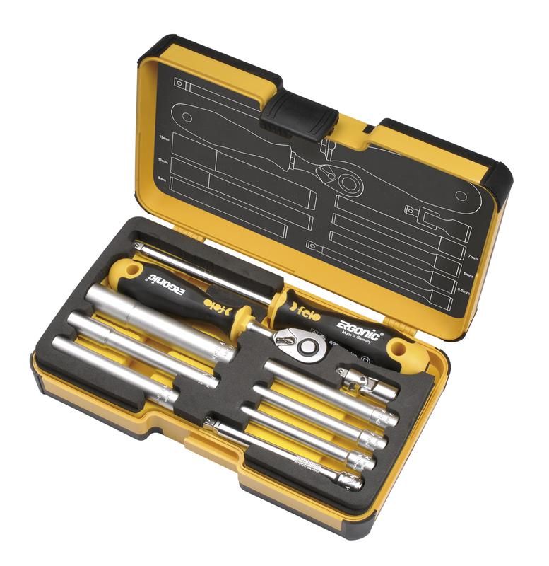 Набор Felo 05781006 стержней M-TEC с трещоткой и отверткой 1/4 ERGONIC в кейсе, 10 шт