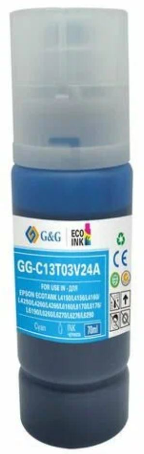 Чернила G&G GG-C13T07D24A голубые для Epson (70мл)