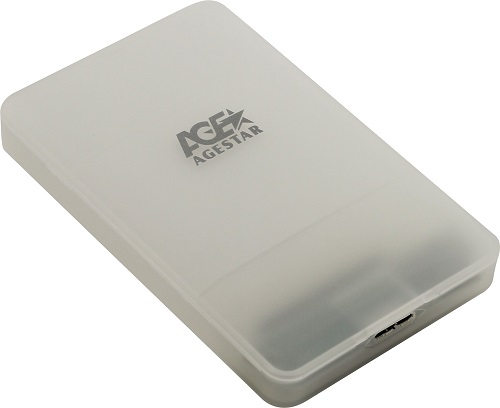   Xcom-Shop Внешний корпус для HDD SATA 2.5” AgeStar 3UBCP3 для HDD/SSD SATA 6Gb/s 2.5, USB 3.0, пластик, белый