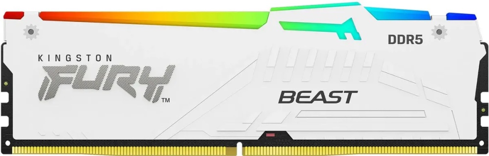 Модуль памяти DDR5 16GB Kingston FURY KF560C30BWA-16 Beast white RGB, PC5-48000, 6000MHz, CL30, 1,4V, XMP, радиатор