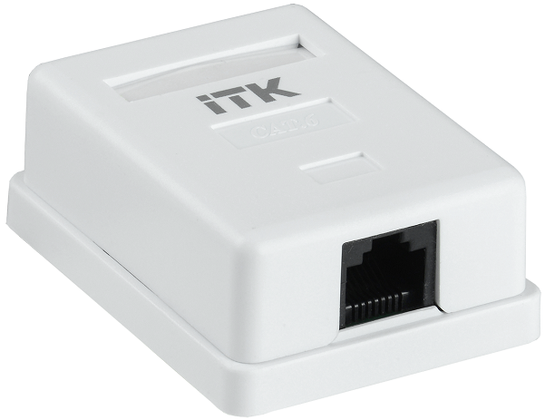 Розетка ITK CS2-1C06U-12 настенная, RJ45 кат. 6 UTP 1-порт, белая